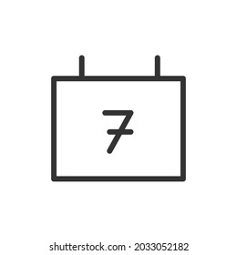 Diseño de esquema del icono de calendario. Símbolo premium para interfaz de usuario, aplicación y web. Objeto de trazo vectorial. Icono de línea de calendario perfecto.