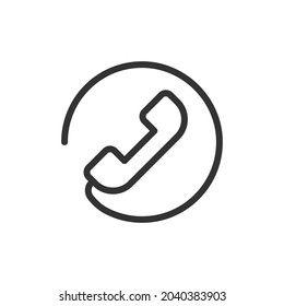 Outline design of call icon. Premium symbol for UI, app and web. Vector stroke object. Perfect call line icon.