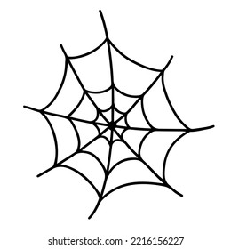 Outline design of circular web in doodle style