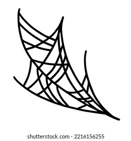 Outline Design Of Corner Cobweb In Doodle Style