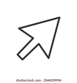 Diseño de esquema del icono del cursor. Símbolo premium para interfaz de usuario, aplicación y web. Objeto de trazo vectorial. Icono de línea de cursor perfecto.