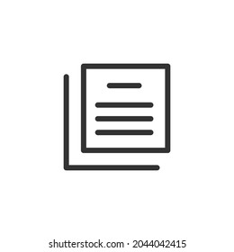 Icono de diseño de esquema de documentos. Símbolo premium para interfaz de usuario, aplicación y web. Objeto de trazo vectorial. Icono de línea de documentos perfecto.