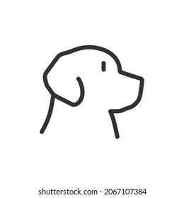 Outline design of dog icon. Premium symbol for UI, app and web. Vector stroke object. Perfect dog line icon.