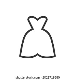 Outline design of dress icon. Premium symbol for UI, app and web. Vector stroke object. Perfect dress line icon.