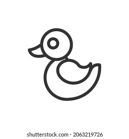 Outline design of duck icon. Premium symbol for UI, app and web. Vector stroke object. Perfect duck line icon.