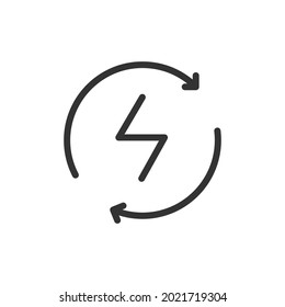 Outline design of energy icon. Premium symbol for UI, app and web. Vector stroke object. Perfect energy line icon.