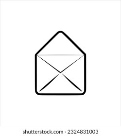 outline design of envelope illustration icon as message sign, message icon, envelope logo black white, envelope symbol, indicating message, post