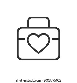 Umriss Design des Verbandskastens Icon. Premium-Symbol für UI, App und Web. Vektorhub-Objekt. Perfekt für die erste Hilfe Kit Linie Symbol.