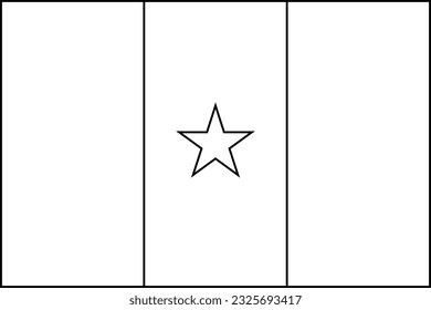 Outline design flag of Cameroon