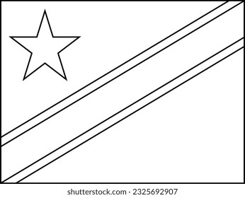 Outline design flag of Democratic Republic of the Congo