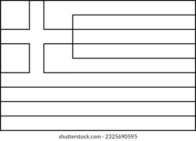 Outline design flag of Greece