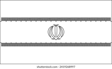 Outline design flag of Iran