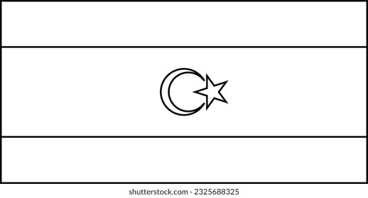 Outline design flag of Libya