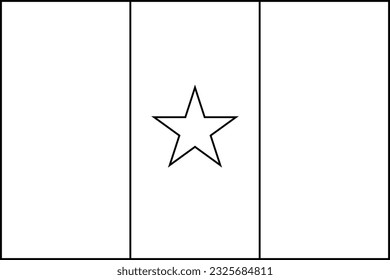 Outline design flag of Senegal