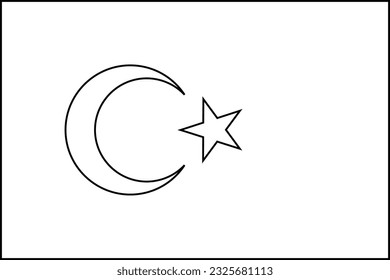 Outline design flag of Turkey