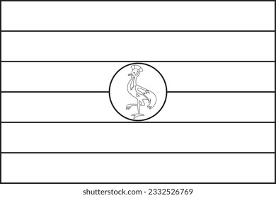 Outline design flag of Uganda