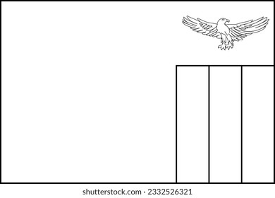 Outline design flag of Zambia
