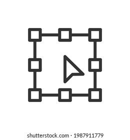 Outline Design Of Free Transform Icon. Premium Symbol For UI, App And Web. Vector Stroke Object. Perfect Free Transform Line Icon.