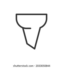 Outline design of funnel icon. Premium symbol for UI, app and web. Vector stroke object. Perfect funnel line icon.