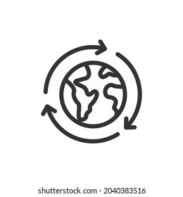 Outline design of globe icon. Premium symbol for UI, app and web. Vector stroke object. Perfect globe line icon.