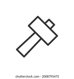 Outline design of hammer icon. Premium symbol for UI, app and web. Vector stroke object. Perfect hammer line icon.