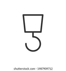 Outline design of hook icon. Premium symbol for UI, app and web. Vector stroke object. Perfect hook line icon.