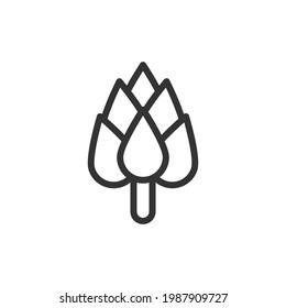 Outline design of hop icon. Premium symbol for UI, app and web. Vector stroke object. Perfect hop line icon.
