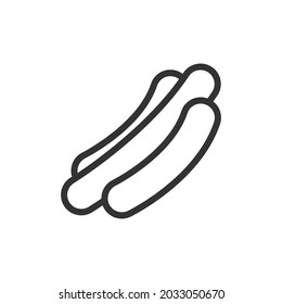 Outline design of hot dog icon. Premium symbol for UI, app and web. Vector stroke object. Perfect hot dog line icon.