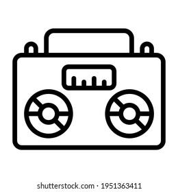 A outline design, icon of cassette player