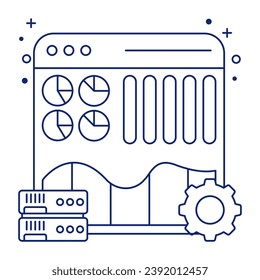 An outline design icon of data governance  


