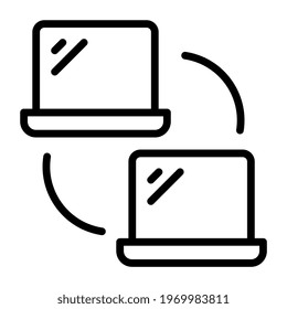 An outline design, icon of data transfer
