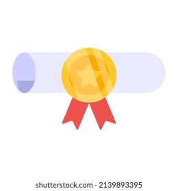 An outline design icon of degree

