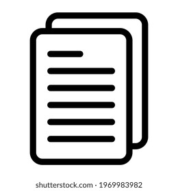        An outline design, icon of document