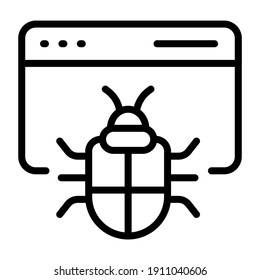 Outline design, icon of infected website