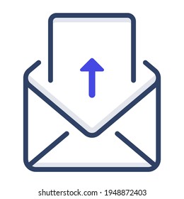 An Outline Design, Icon Of Outgoing Mail