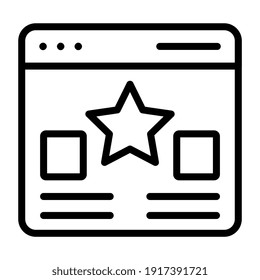Outline design, icon of web rating