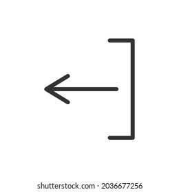 Outline design of left icon. Premium symbol for UI, app and web. Vector stroke object. Perfect left line icon.