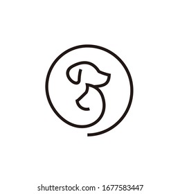 Outline design logo cat and dog vector illustration