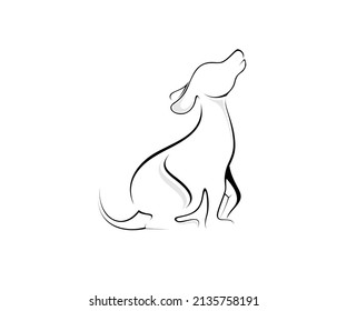 Outline Design Logo Vector Dog Animal Stock Vector (Royalty Free ...