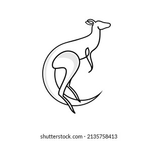 outline design logo vector kangaroo animal