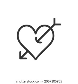 Outline design of love icon. Premium symbol for UI, app and web. Vector stroke object. Perfect love line icon.