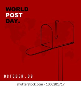 Outline design of Mail box vector illustration. Good template design for World Post Day design.