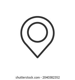 Outline design of map pin icon. Premium symbol for UI, app and web. Vector stroke object. Perfect map pin line icon.