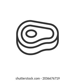 Outline design of meat icon. Premium symbol for UI, app and web. Vector stroke object. Perfect meat line icon.