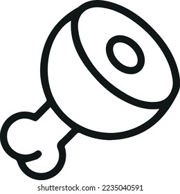 Outline design of meat icon. Premium symbol for UI, app and web. Vector stroke object. Perfect meat line icon.