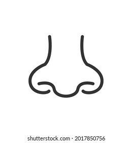 Outline design of nose icon. Premium symbol for UI, app and web. Vector stroke object. Perfect nose line icon.