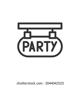 Outline design of party icon. Premium symbol for UI, app and web. Vector stroke object. Perfect party line icon.