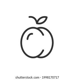 Outline design of peach icon. Premium symbol for UI, app and web. Vector stroke object. Perfect peach line icon.