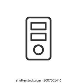 Diseño de esquema del icono de equipo personal. Símbolo premium para interfaz de usuario, aplicación y web. Objeto de trazo vectorial. Icono de línea de computadora personal perfecto.