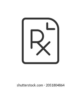 Outline design of prescription icon. Premium symbol for UI, app and web. Vector stroke object. Perfect prescription line icon.